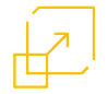Icono de color amarillo con una hacia arriba dentro de una caja