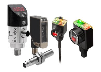 Collage de fotografías de productos de sensores de Allen-Bradley