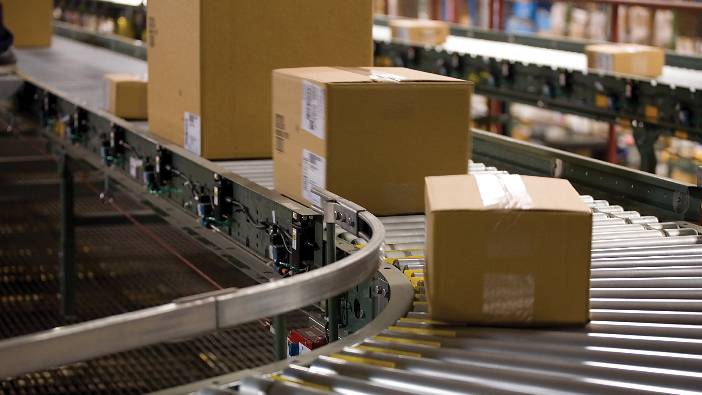 Packages on the production line