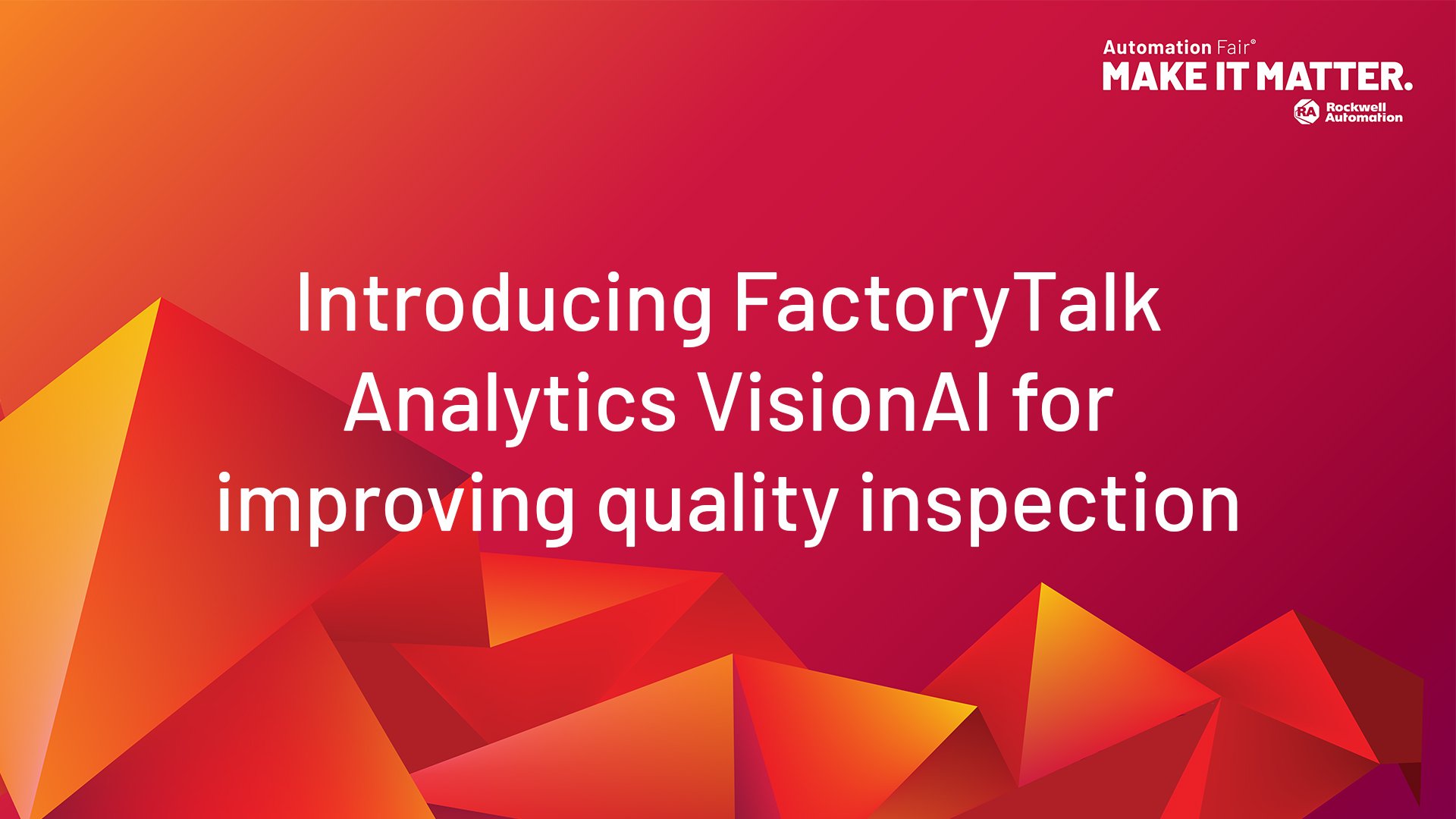 Introducting FactoryTalk Analytics VisionAI for improving quality inspection