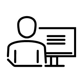 Icon of a person at a computer