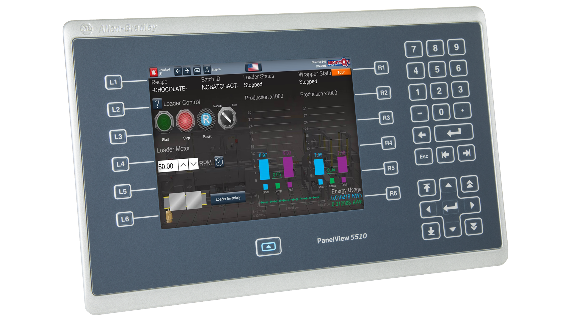 Monitor PanelView-5510-keypad-rt