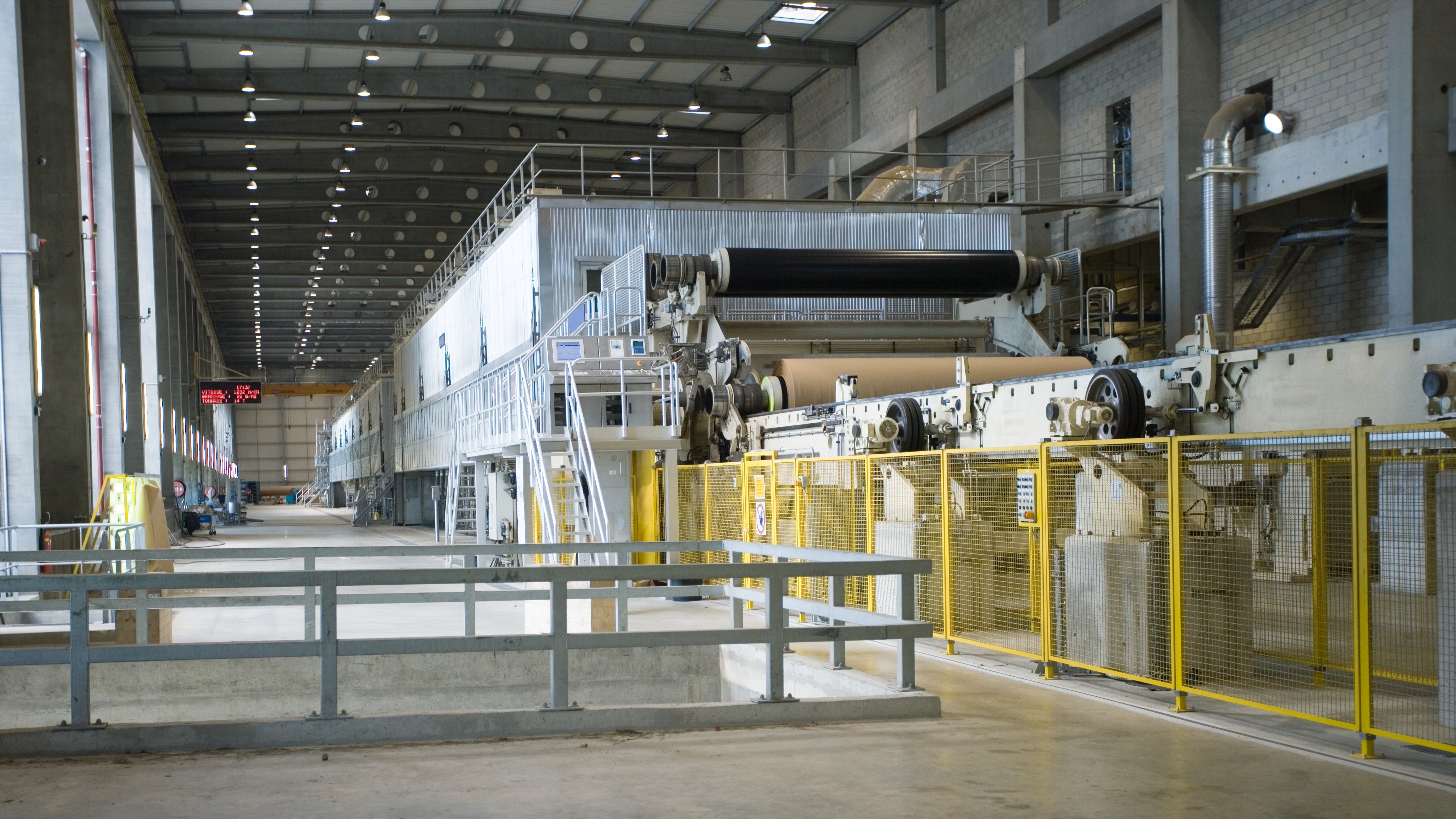 A paper-making machine in a factory