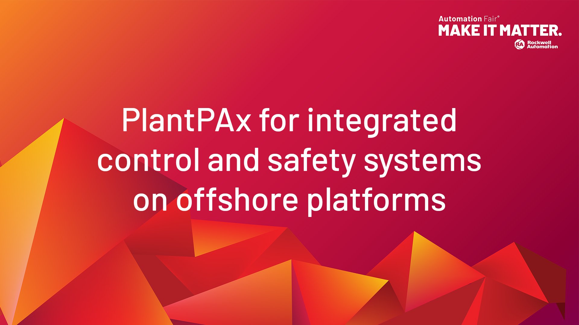 PlantPAx for integrated control and safety systems on offshore platforms