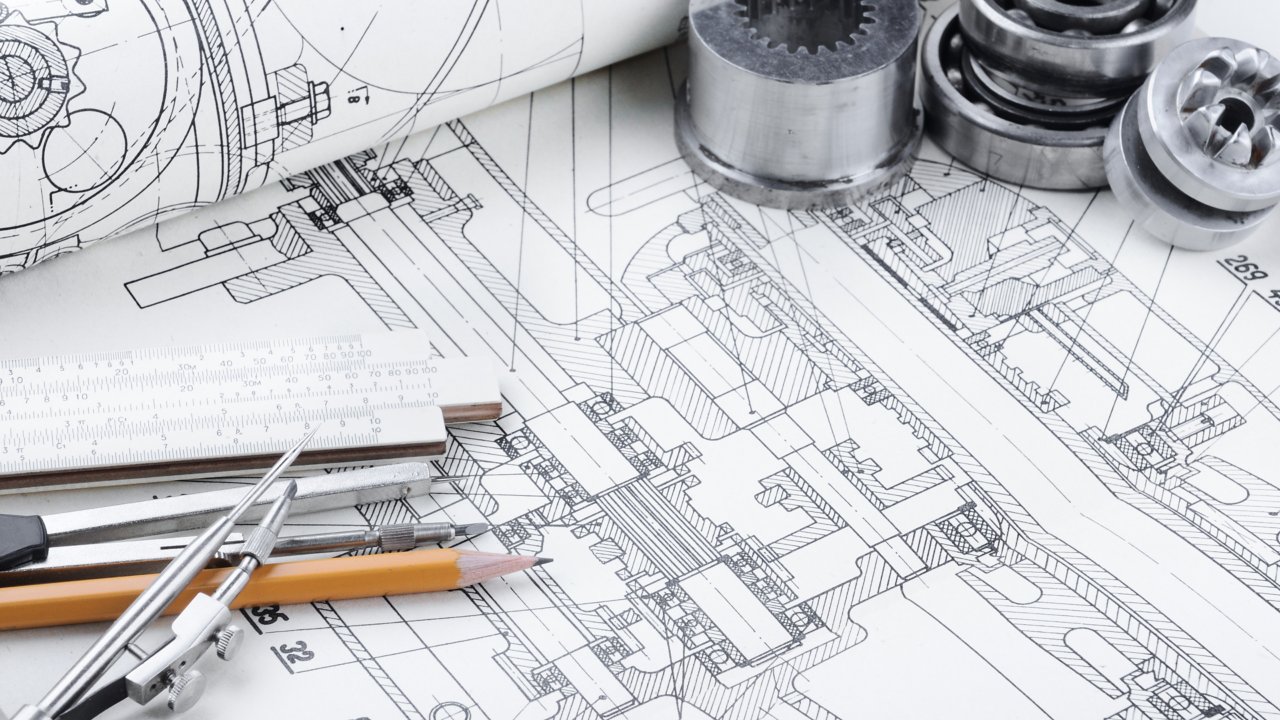 Technical Drawing Background.School Education.Pencil, Compasses.Engineering  Technical Banner .Vector Illustration Stock Vector - Illustration of  drafting, gear: 214112446