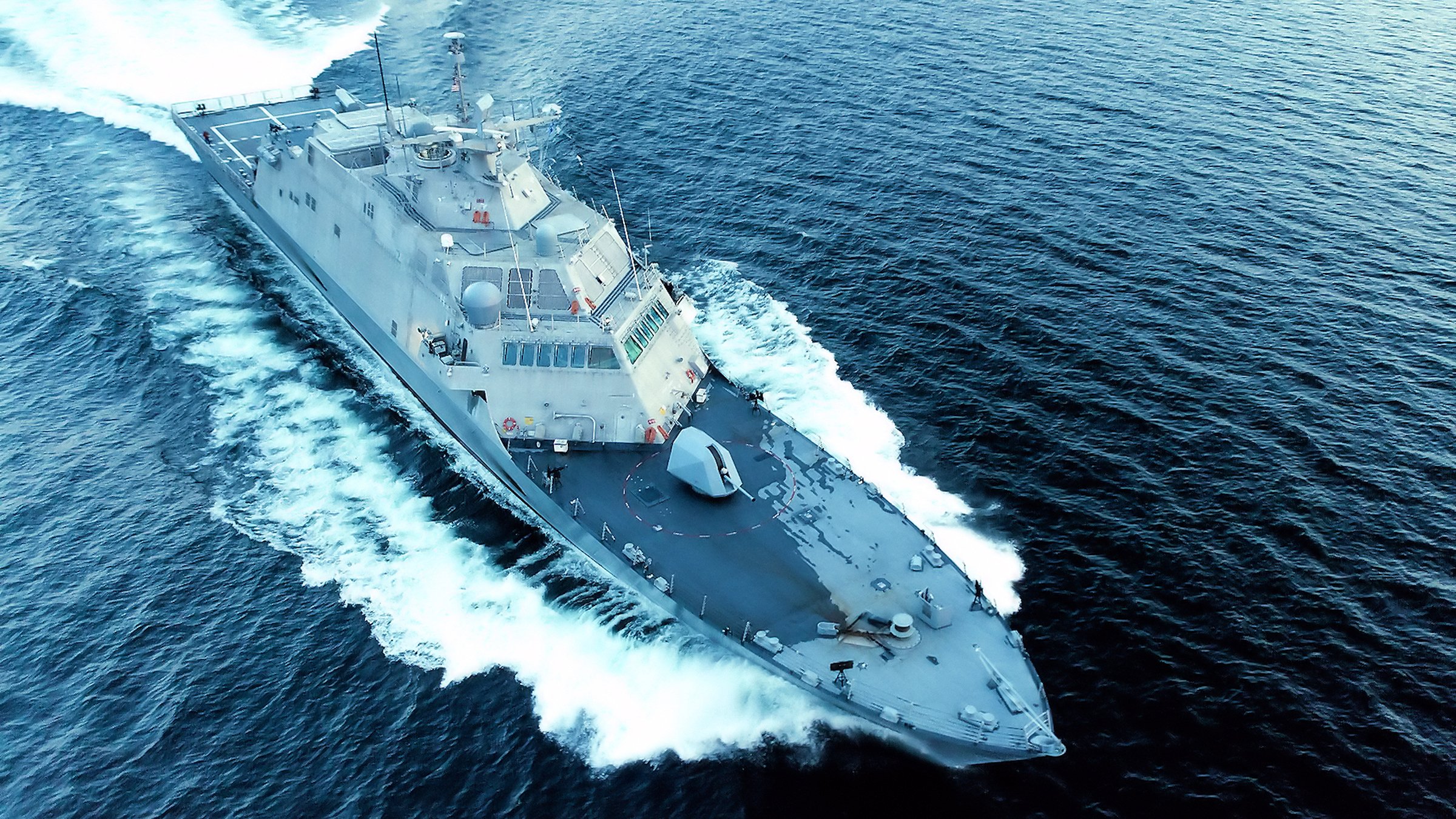 Naval Ship sailing through water in Newport News