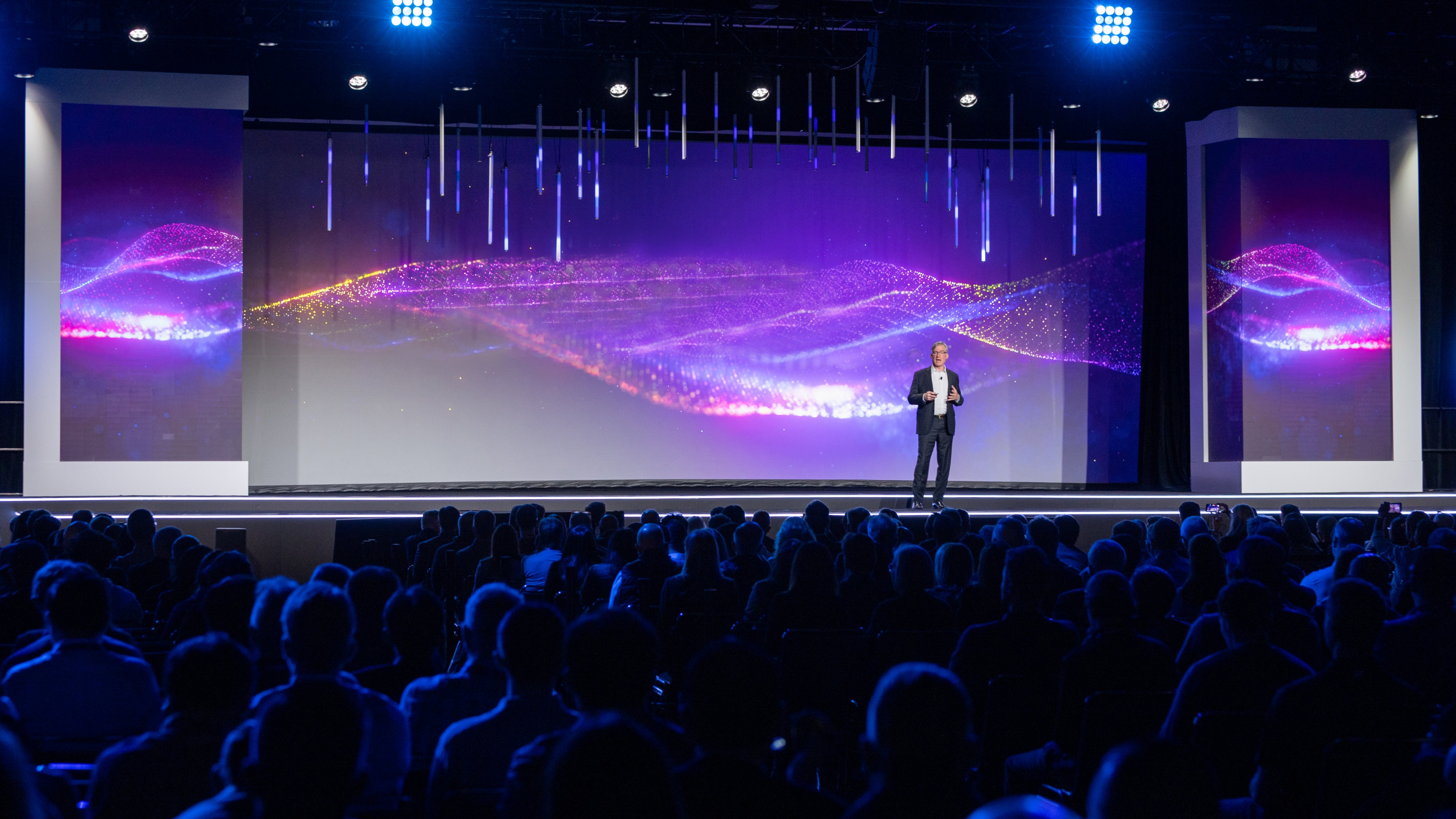 Blake Moret speaking during a keynote at Automation Fair