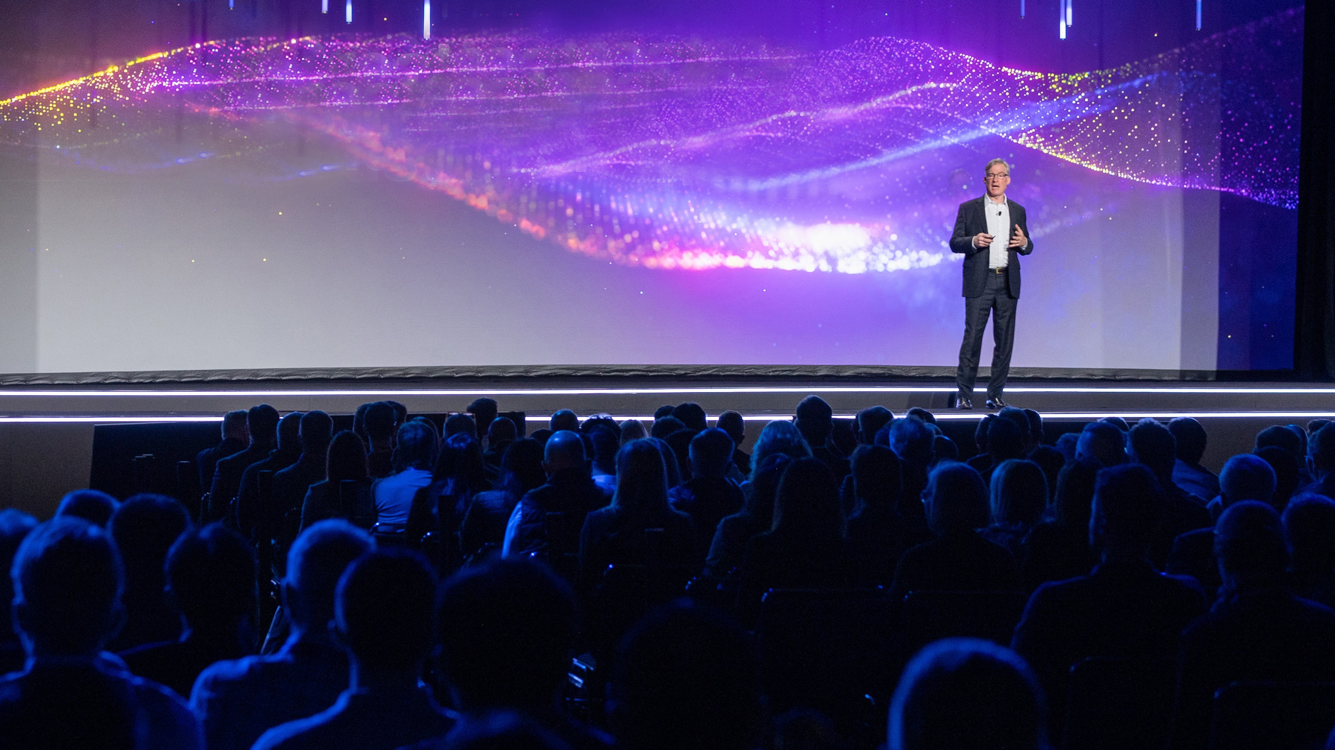 Blake Moret stands on stage at Automation Fair 