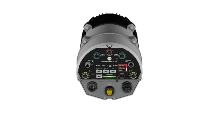 Front facing view of a rounded gray drive with a black face. Buttons and input devices are on the face, Product is tubular shaped and has 2 gray bands and a black back.