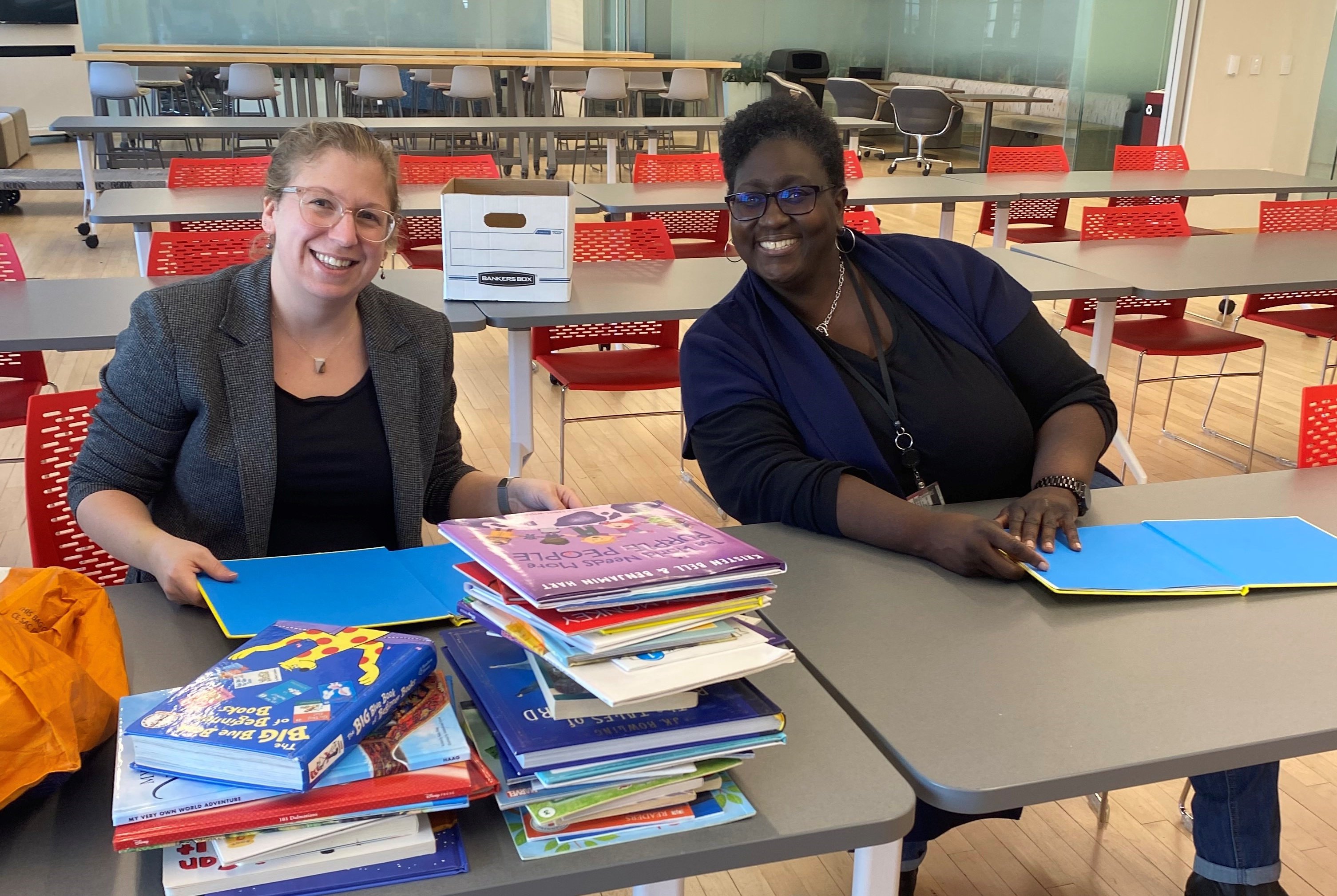 Employees at a book fair