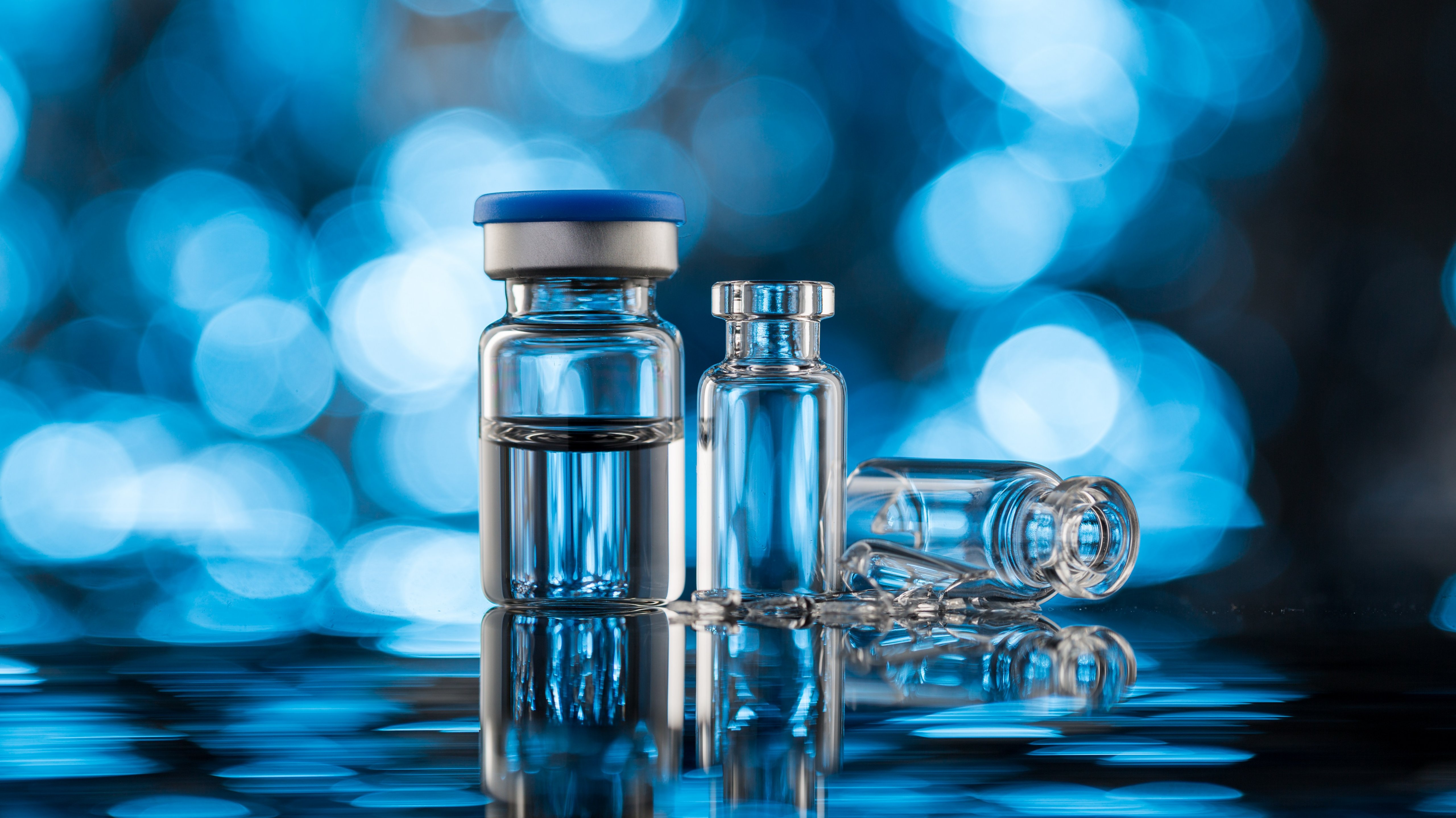 Vials for vaccine injection, to be filled in syringes for medical Treatment.
