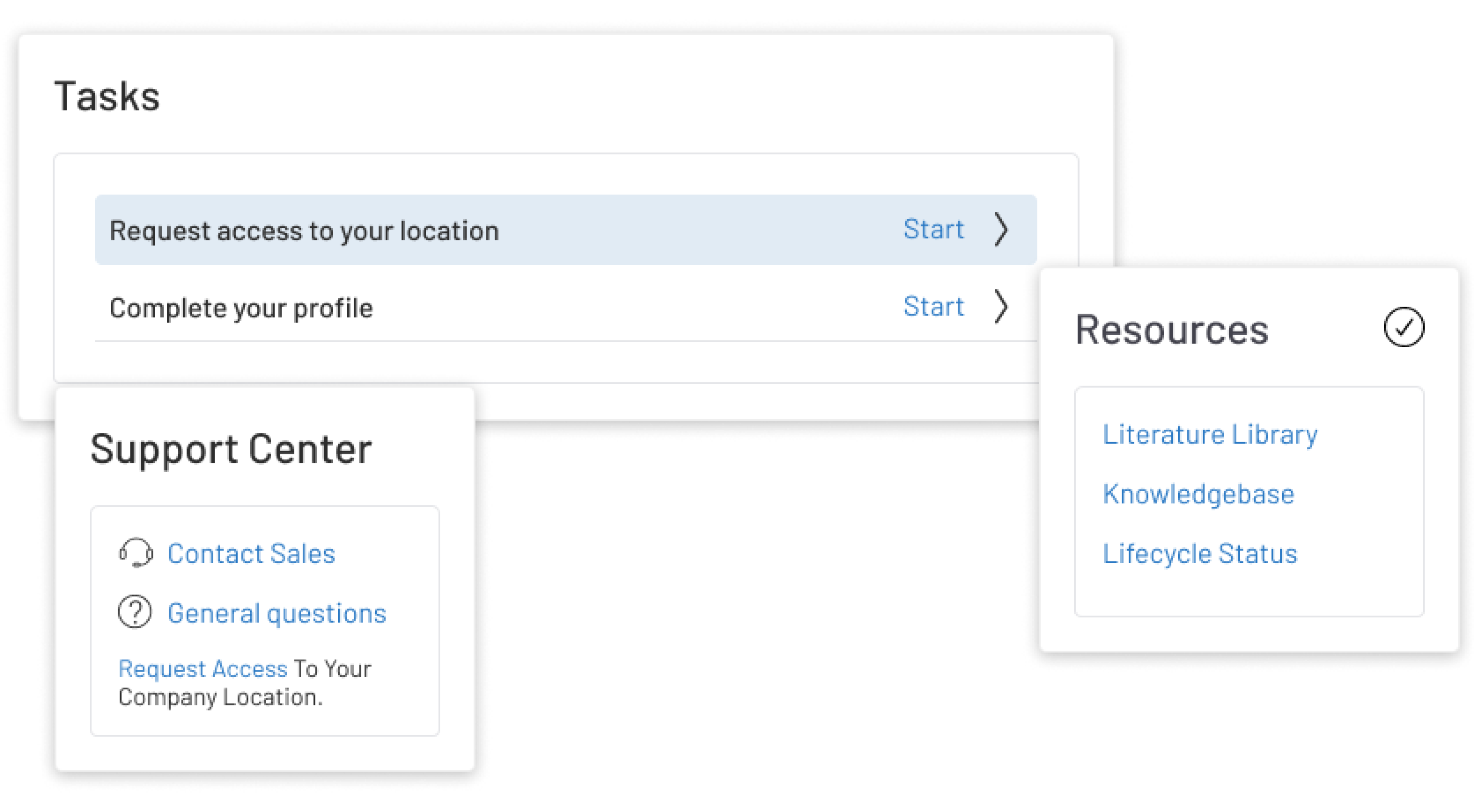 Screenshot of myRockwellAutomation tasks, resources, and support center