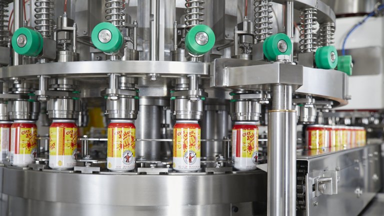 techniblend filling line with cans of city lights brewing beer
