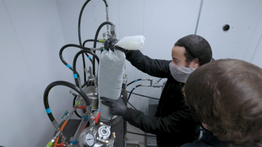 cannabis production facility two workers