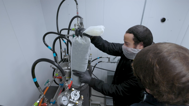 cannabis production facility two workers