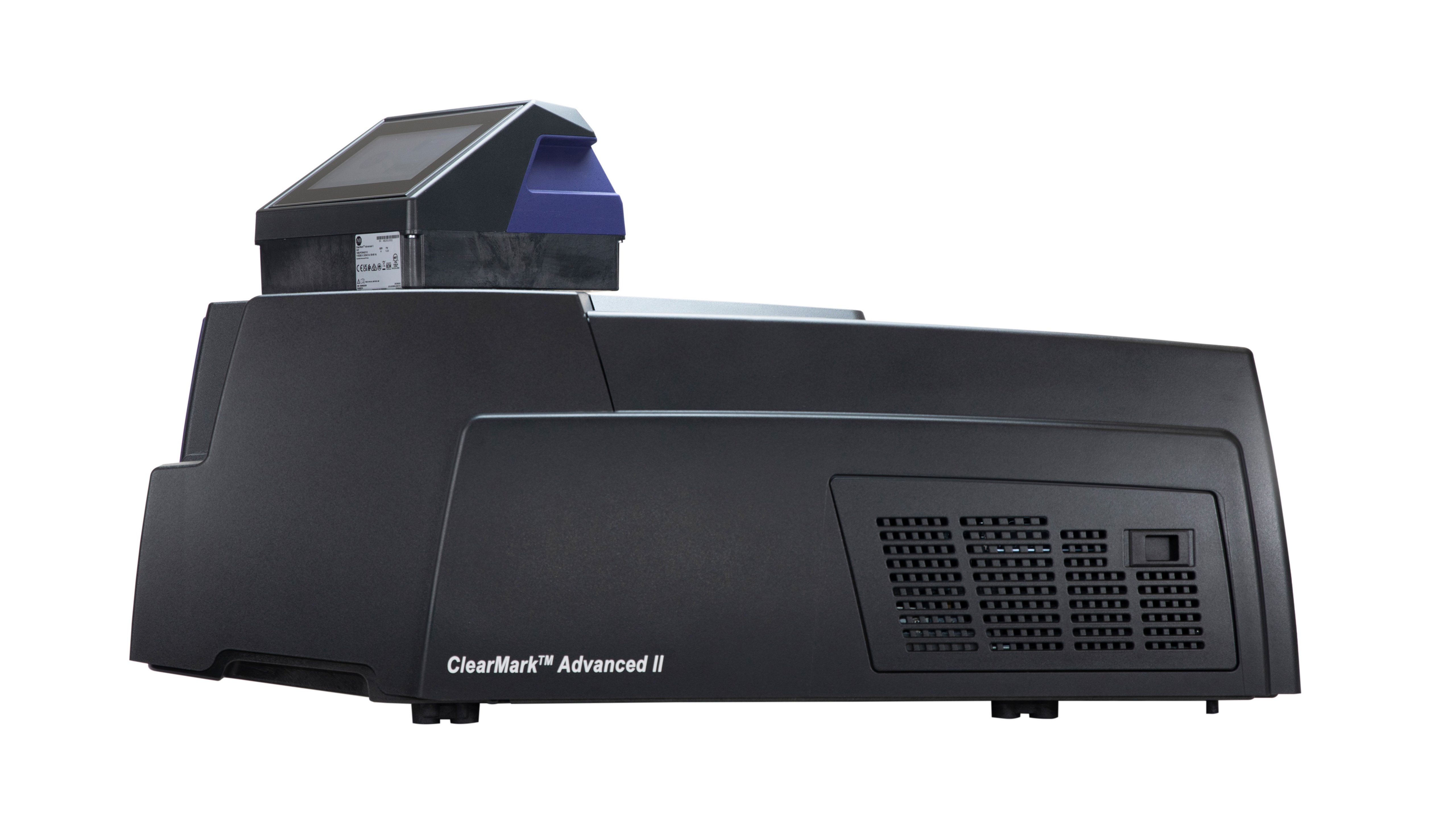 Black ClearMark Advanced II Marking Printer with rotating touch panel turned