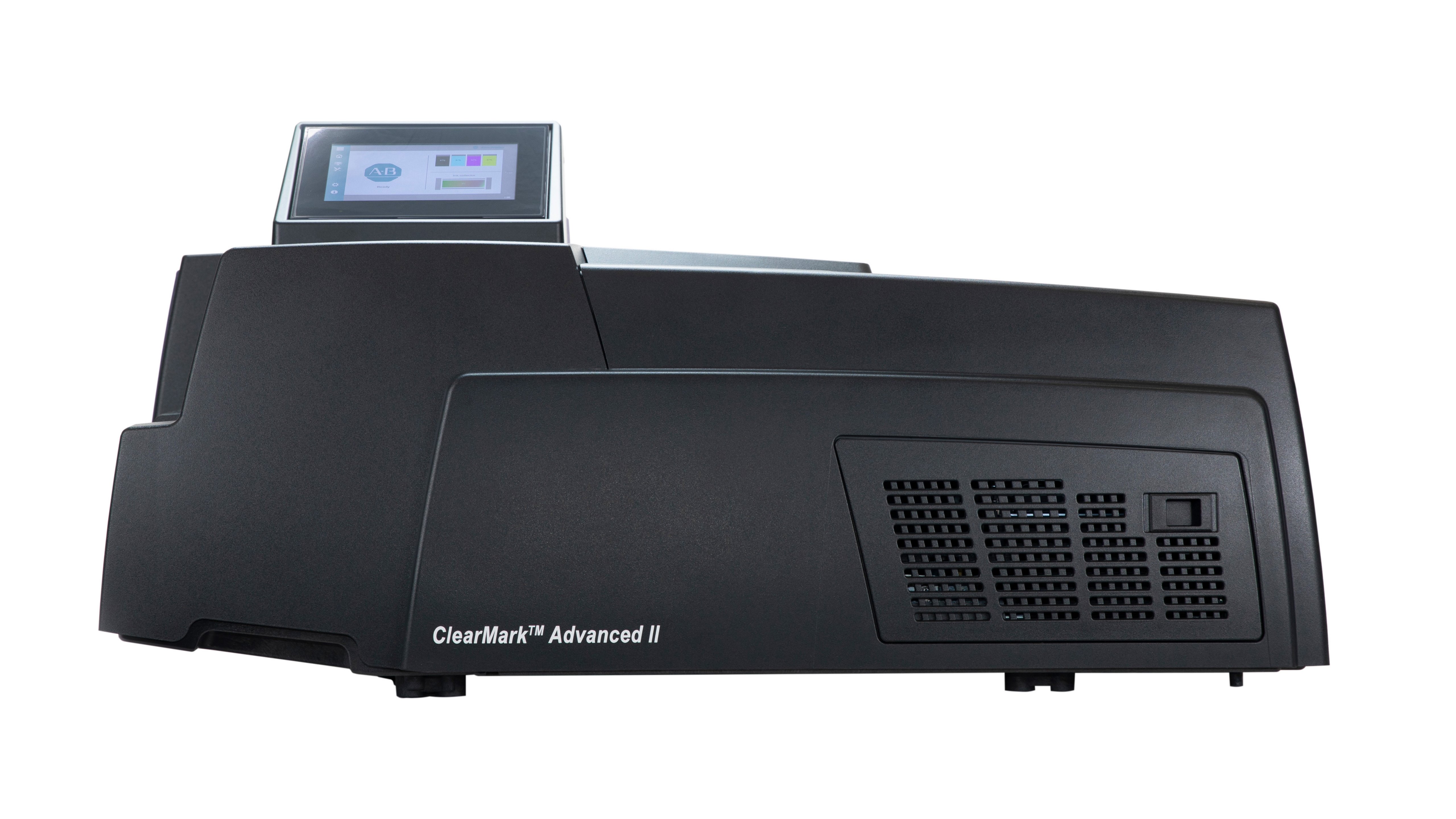 Black ClearMark Advanced II Marking Printer with rotating touch panel turned