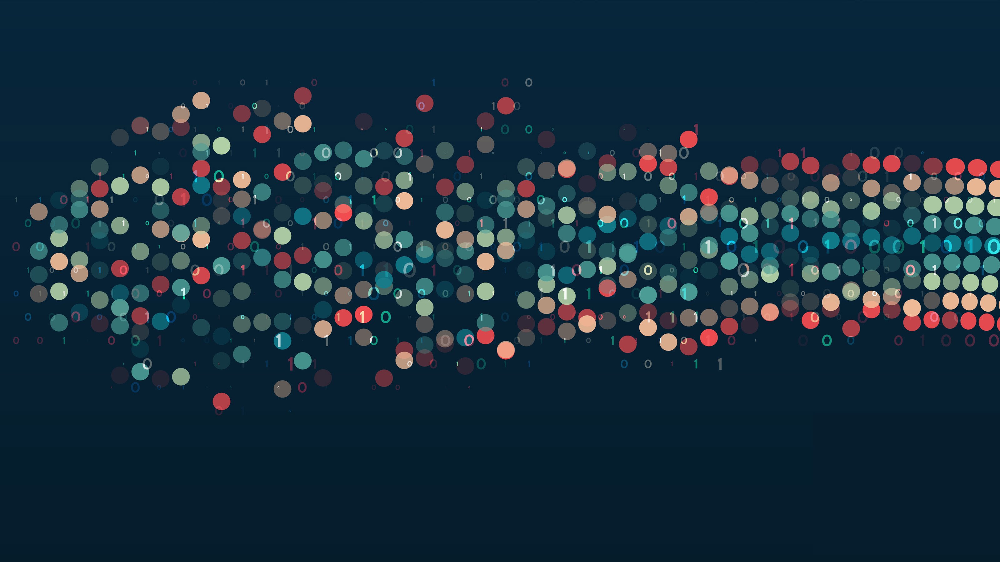 Big data visualization. Information analytics concept. Abstract stream information with circles array and binary code. Filtering machine algorithms. Sorting data. Vector technology background
