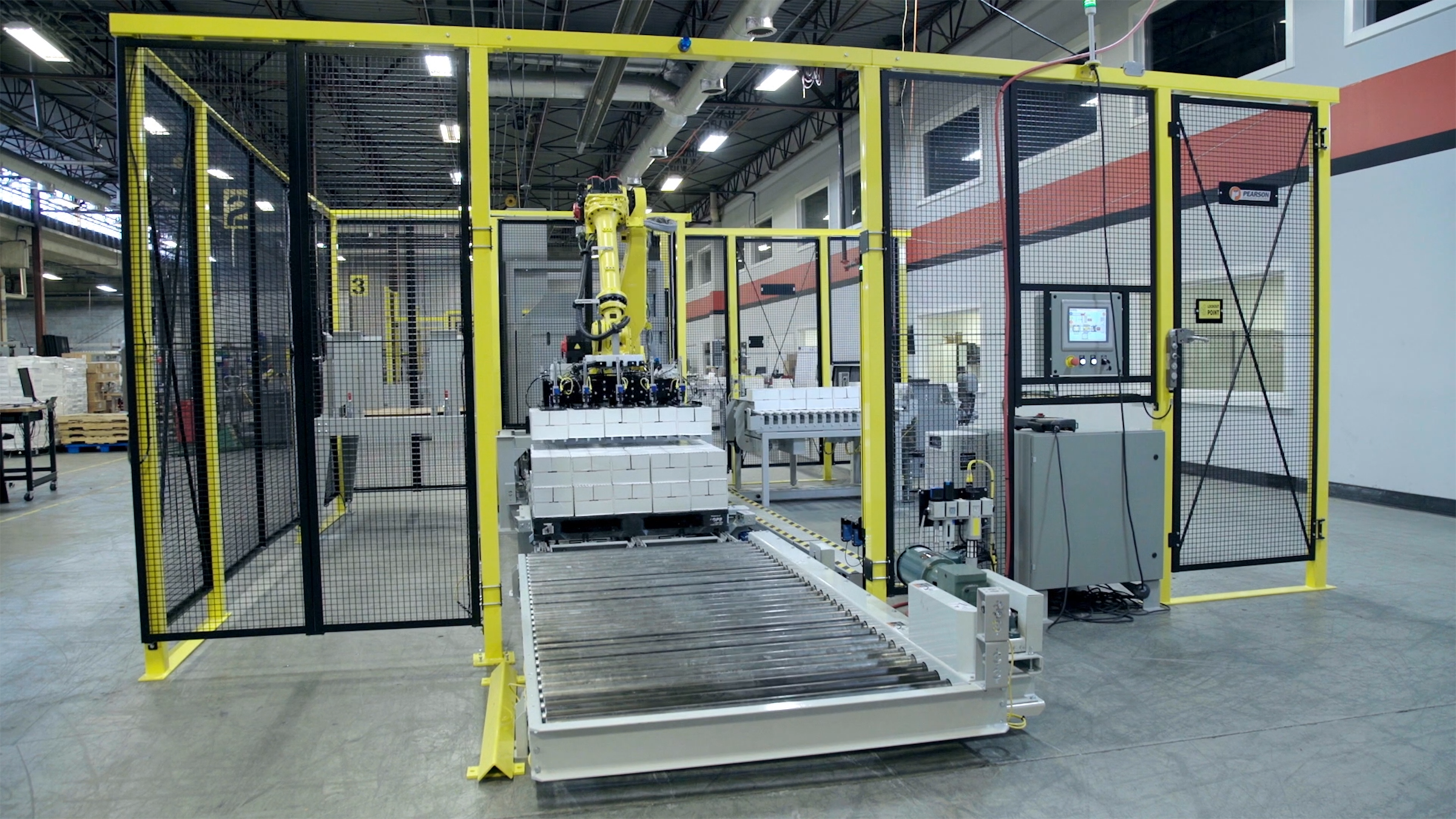 concept systems flexible palletizer machine driven by robotic control