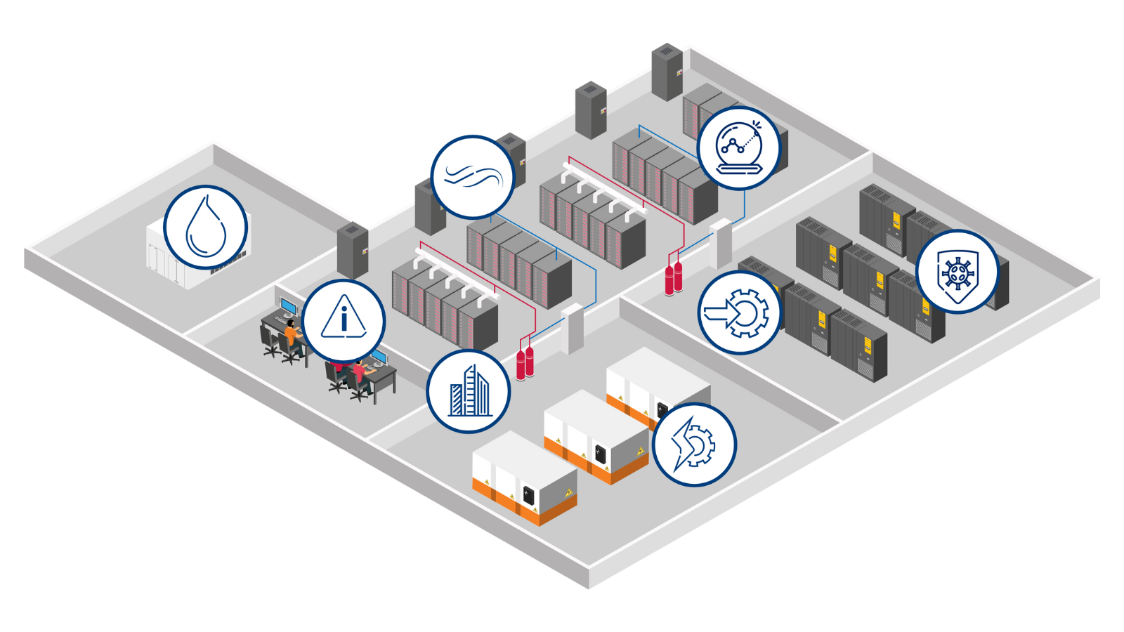 data center overhead illustration