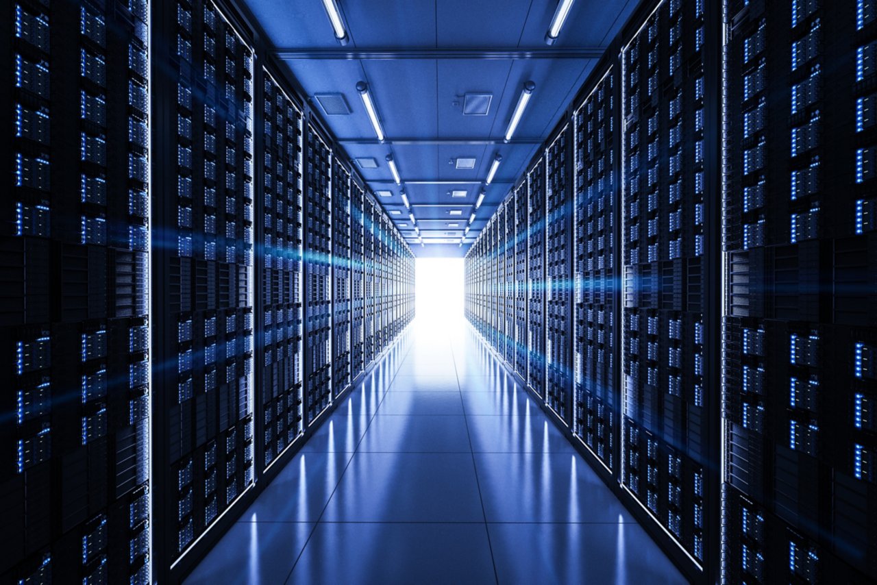 3d rendering server room or data center