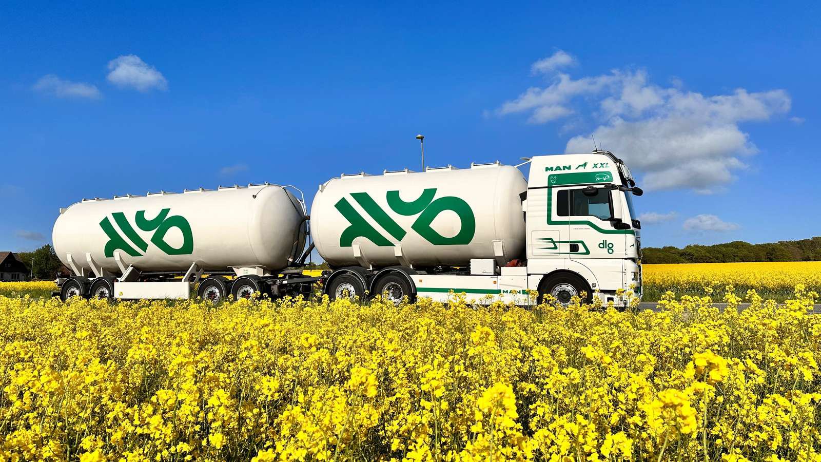 Tanker truck with DLG Group logo