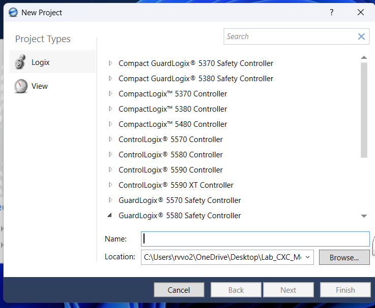 ethernet-ip-integration-between-compactlogix-and-ur5-cobot_03_Select_Controller_Family.png