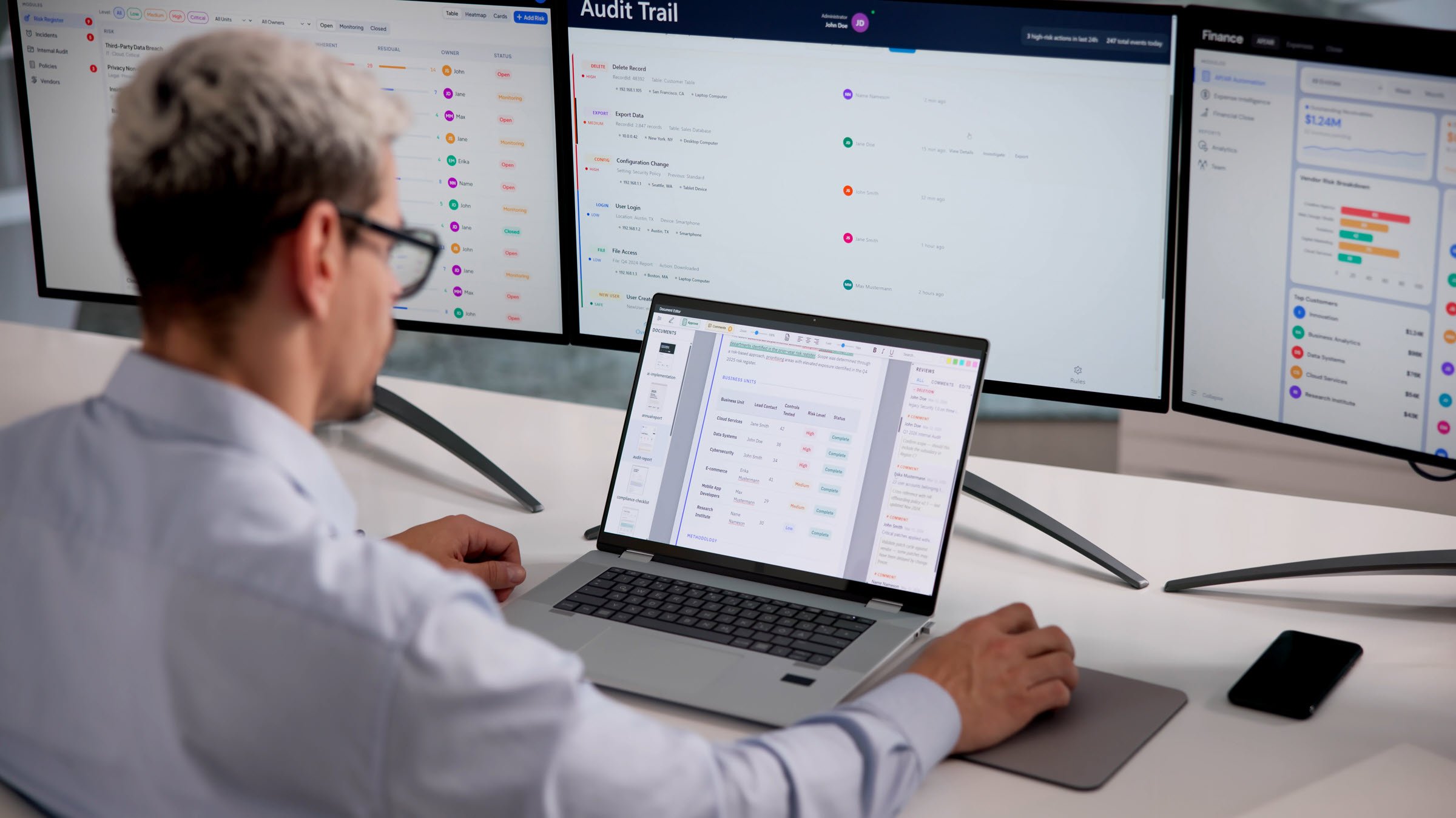 Corporate Analyst Reviews Digital Compliance Logs Thoroughly 