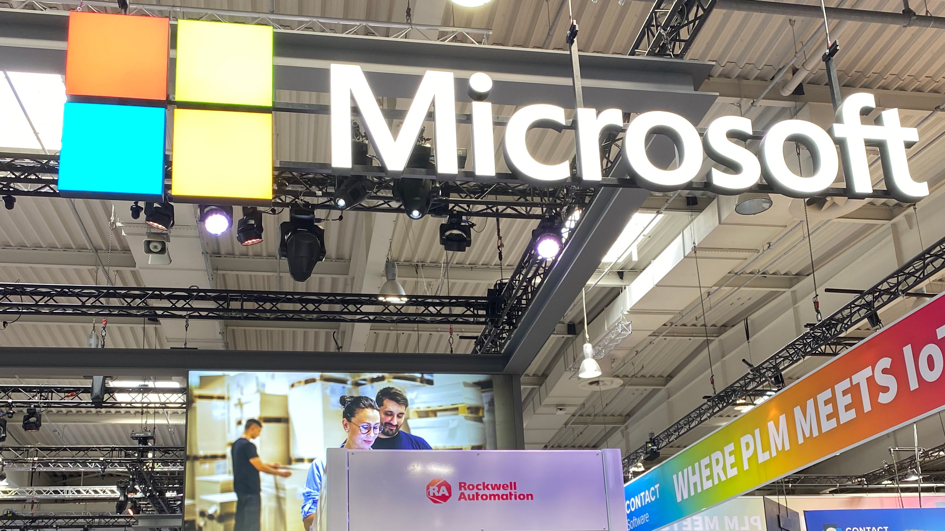 Microsoft logo on Hannover Messe
