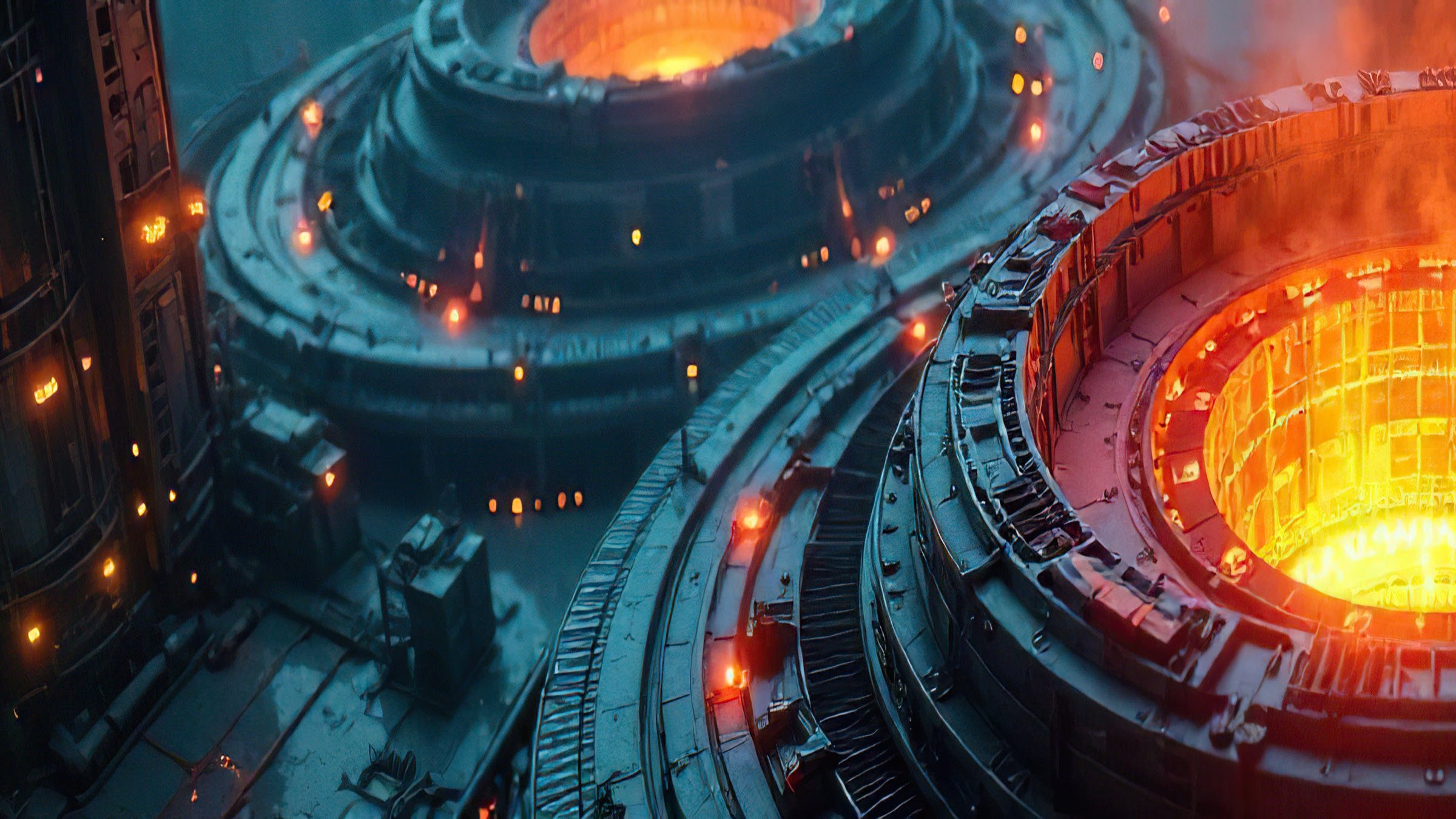 Futuristic radiation power plant generating clean energy, glowing reactor core visible through protective shielding, high-tech sustainable technology , alternative energy, eco-friendly