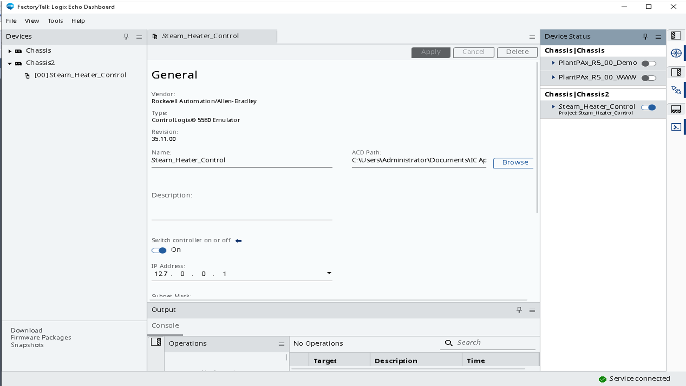 heater-temperature-control-by-different-strategies_Fig. 2. Vista de Controlador emulado en FactoryTalk Logix Echo