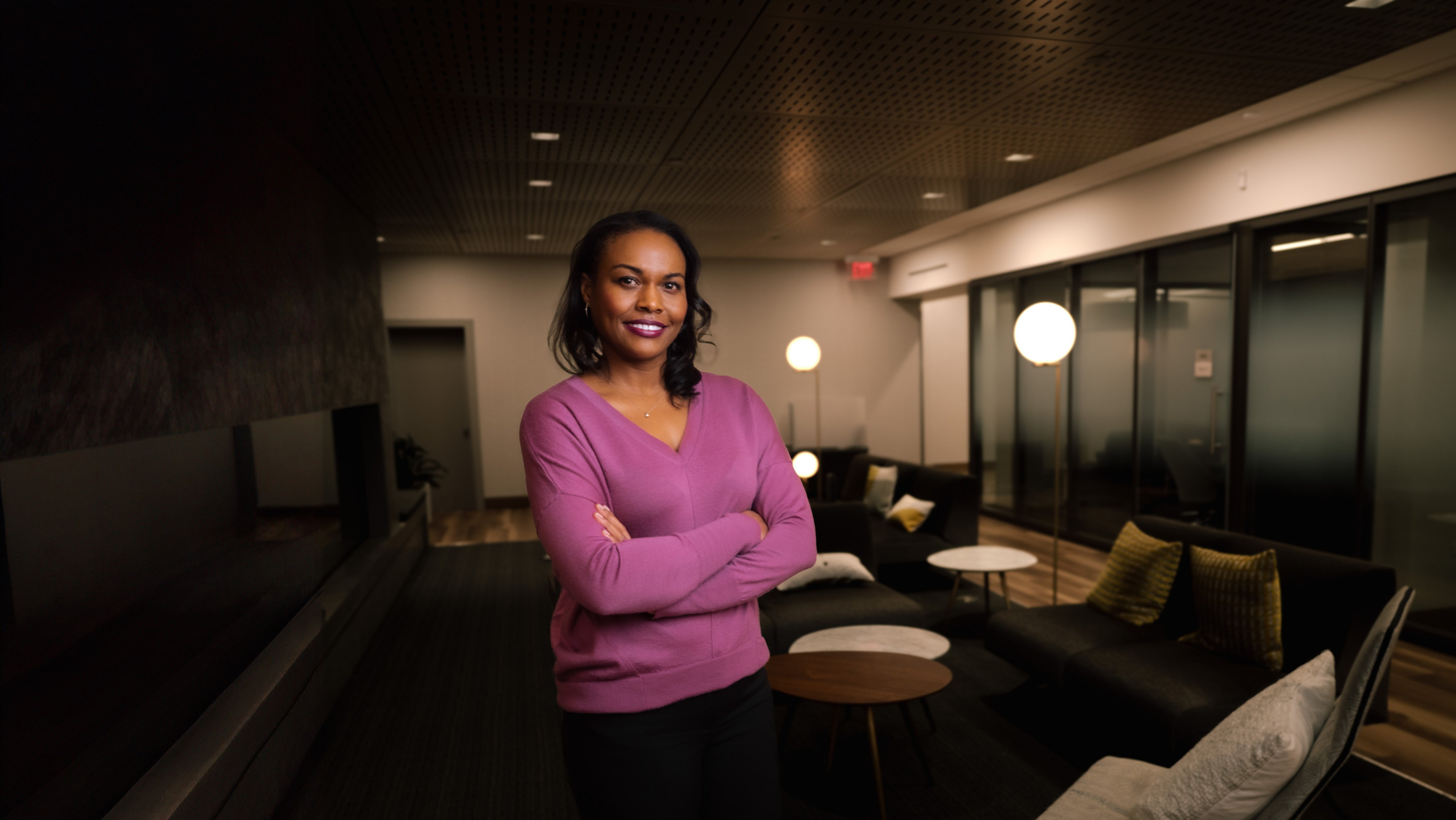 Kristin Roth, product safety manager, poses at Rockwell's headquarters in Milwaukee.