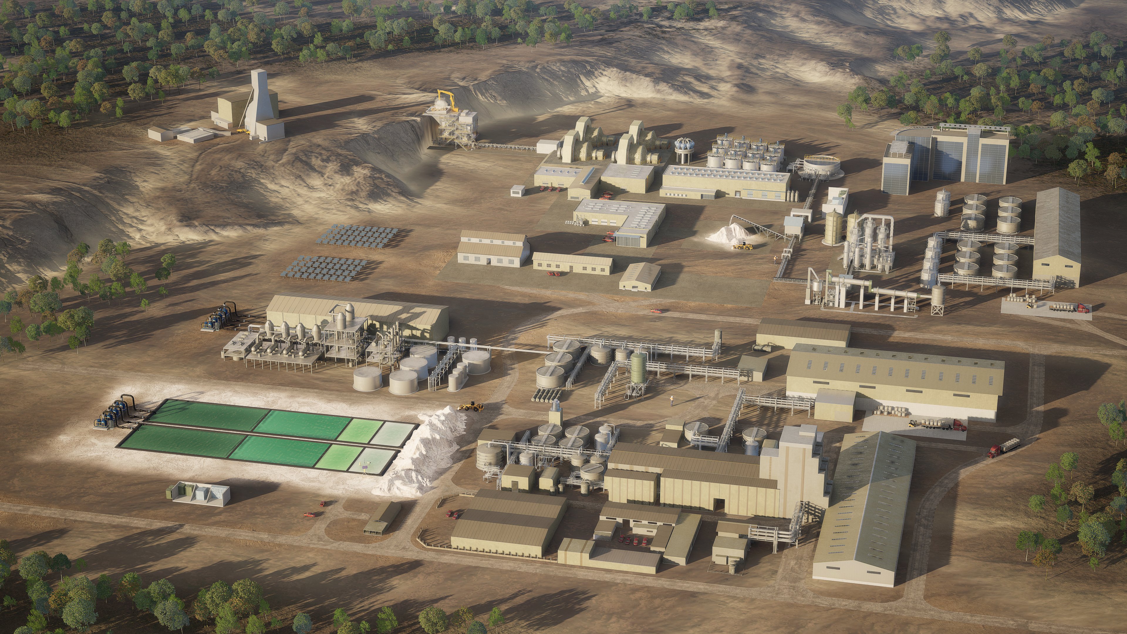 Lithium mine aerial view