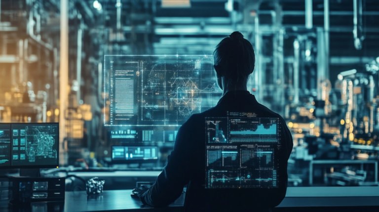 A man contextualizes data in the cloud with FactoryTalk DataMosaix.
