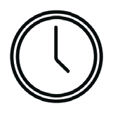 Clock icon on white background