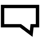 Black speech bubble icon on white background