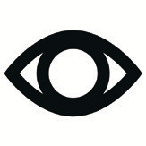 Black eye icon on white background