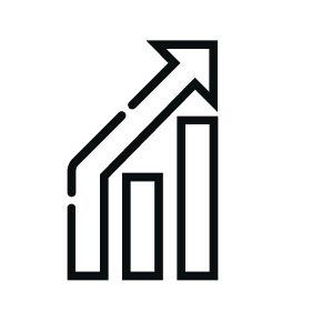 Upward arrow icon on white background