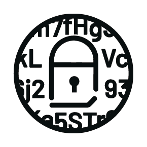 Black circular gauge icon on white background