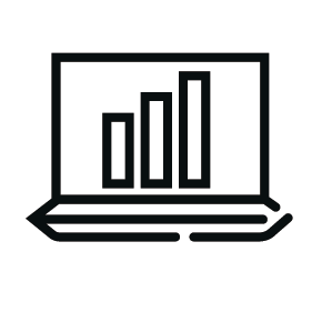 Bar chart icon on white background