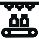 Black scale balance icon on white background