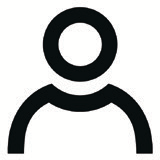 Black person icon on white background