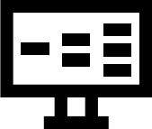 Black clipboard with checkmarks icon on white background