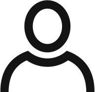 Person icon in black on white background