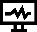 Black clipboard with checkmarks icon on white background