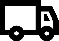 Black truck icon on white background