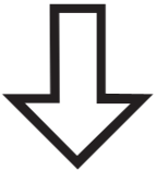 Black downward arrow icon on white background