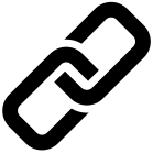 Black chain link icon on white background