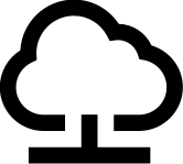 Black cloud icon on white background
