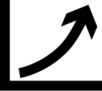 Black upward arrow inside a square icon on white background